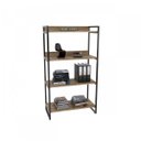 Ver imagem 2 de Estante de Livros Industrial Aço 80CMX145CM 4 Prateleiras Kuadra Marrom/Carvalho