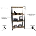 Ver imagem 5 de Estante para Livros Industrial 145cmx80cm 4 Prateleiras Kuadra