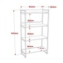 Ver imagem 4 de Estante de Livros Industrial Aço 80CMX145CM 4 Prateleiras Kuadra Marrom/Carvalho Dark