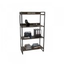 Ver imagem 2 de Estante de Livros Industrial Aço 80CMX145CM 4 Prateleiras Kuadra Marrom/Carvalho Dark