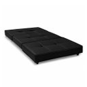 Ver imagem 2 de Puff Cama Dobravel 90cm Solteiro com Rodizios e Almofada Cor: Suede Preto