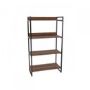 Ver imagem 3 de Estante de Livros Industrial Aço 80CMX145CM 4 Prateleiras Kuadra Marrom/Nogal