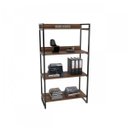 Ver imagem 2 de Estante de Livros Industrial Aço 80CMX145CM 4 Prateleiras Kuadra Marrom/Nogal