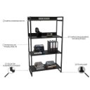 Ver imagem 5 de Estante para Livros Industrial 145cmx80cm 4 Prateleiras Kuadra