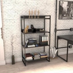 Estante para Livros Industrial 145cmx80cm 4 Prateleiras Kuadra - 1