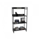 Ver imagem 2 de Estante de Livros Industrial Aço 80CMX145CM 4 Prateleiras Kuadra Preto/Onix