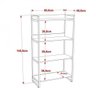 Estante para Livros Industrial 145cmx80cm 4 Prateleiras Kuadra - 4