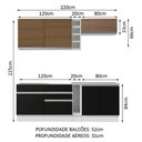 Ver imagem 4 de Armário de Cozinha Completa 220cm Branco/Rustic/Preto Parma Madesa 03