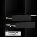 Ver imagem 7 de Guarda-Roupa Casal Ripado com 6 Portas e 2 Gavetas York Preto/Ac