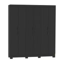 Ver imagem 2 de Guarda-Roupa Casal Ripado com 6 Portas e 2 Gavetas York Preto/Ac