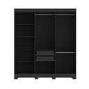 Ver imagem 6 de Guarda-Roupa Casal Ripado com 6 Portas e 2 Gavetas York Preto/Ac