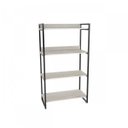 Ver imagem 3 de Estante de Livros Industrial Aço 80CMX145CM 4 Prateleiras Kuadra Branco/Snow