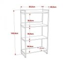 Ver imagem 4 de Estante de Livros Industrial Aço 80CMX145CM 4 Prateleiras Kuadra Branco/Snow