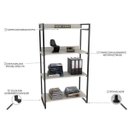 Ver imagem 5 de Estante de Livros Industrial Aço 80CMX145CM 4 Prateleiras Kuadra Branco/Snow