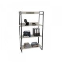 Ver imagem 2 de Estante de Livros Industrial Aço 80CMX145CM 4 Prateleiras Kuadra Branco/Snow