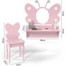 Penteadeira Camarim Infantil Princesa Com Espelho Borboleta Rosa e Banqueta - 4