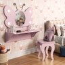 Penteadeira Camarim Infantil Princesa Com Espelho Borboleta Rosa e Banqueta - 1