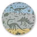 Ver imagem 2 de Tapete Quarto Infantil Dino Esqueleto Redondo Antiderrapante e Antialérgico