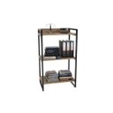 Ver imagem 2 de Estante de Livros Industrial Aço 60CMX104CM 3 Prateleiras Kuadra Marrom/Carvalho