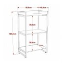 Ver imagem 4 de Estante de Livros Industrial Aço 60CMX104CM 3 Prateleiras Kuadra Marrom/Carvalho