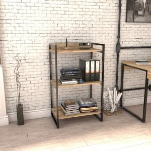 Estante para Livros Industrial 104cmx60cm 3 Prateleiras Kuadra