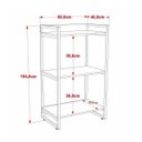 Ver imagem 4 de Estante de Livros Industrial Aço 60CMX104CM 3 Prateleiras Kuadra Marrom/Carvalho Dark