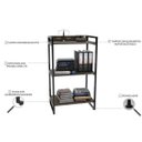 Ver imagem 5 de Estante para Livros Industrial 104cmx60cm 3 Prateleiras Kuadra