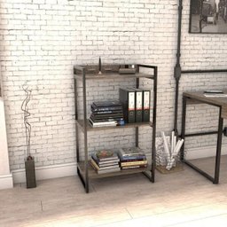 Estante para Livros Industrial 104cmx60cm 3 Prateleiras Kuadra - 1