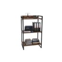 Ver imagem 2 de Estante de Livros Industrial Aço 60CMX104CM 3 Prateleiras Kuadra Marrom/Nogal