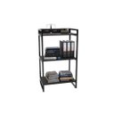 Ver imagem 2 de Estante de Livros Industrial Aço 60CMX104CM 3 Prateleiras Kuadra Preto/Onix