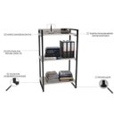 Ver imagem 5 de Estante para Livros Industrial 104cmx60cm 3 Prateleiras Kuadra