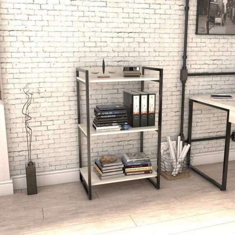 Estante de Livros Industrial Aço 60cmx104cm 3 Prateleiras Kuadra