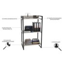 Ver imagem 5 de Estante de Livros Industrial Aço 60CMX104CM 3 Prateleiras Kuadra Branco/Snow