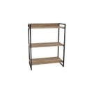 Ver imagem 3 de Estante de Livros Industrial Aço 80CMX104CM 3 Prateleiras Kuadra Marrom/Carvalho