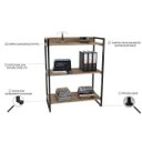 Ver imagem 5 de Estante para Livros Industrial 104cmx80cm 3 Prateleiras Kuadra