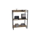 Ver imagem 2 de Estante de Livros Industrial Aço 80CMX104CM 3 Prateleiras Kuadra Marrom/Carvalho