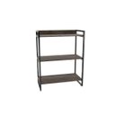 Ver imagem 3 de Estante de Livros Industrial Aço 80CMX104CM 3 Prateleiras Kuadra Marrom/Carvalho Dark