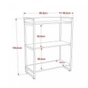 Ver imagem 4 de Estante de Livros Industrial Aço 80CMX104CM 3 Prateleiras Kuadra Marrom/Carvalho Dark
