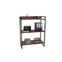 Ver imagem 2 de Estante de Livros Industrial Aço 80CMX104CM 3 Prateleiras Kuadra Marrom/Nogal