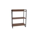 Ver imagem 3 de Estante de Livros Industrial Aço 80CMX104CM 3 Prateleiras Kuadra Marrom/Nogal