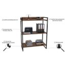 Ver imagem 5 de Estante para Livros Industrial 104cmx80cm 3 Prateleiras Kuadra