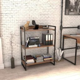 Estante para Livros Industrial 104cmx80cm 3 Prateleiras Kuadra - 2