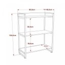 Ver imagem 4 de Estante de Livros Industrial Aço 80CMX104CM 3 Prateleiras Kuadra Marrom/Nogal