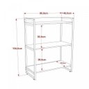 Ver imagem 4 de Estante de Livros Industrial Aço 80CMX104CM 3 Prateleiras Kuadra Preto/Onix