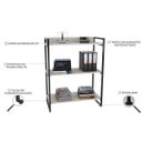 Ver imagem 5 de Estante para Livros Industrial 104cmx80cm 3 Prateleiras Kuadra