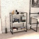 Ver imagem 1 de Estante de Livros Industrial Aço 80CMX104CM 3 Prateleiras Kuadra Branco/Snow