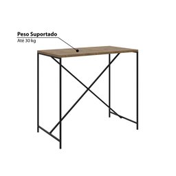 Conjunto Industrial Bancada com 4 Banquetas Quadra - Carvalh - 3