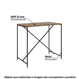 Conjunto Industrial Bancada com 4 Banquetas Quadra - Carvalh - 2