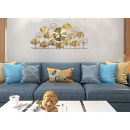Relógio De Parede Folhas 3d Design Europeu Metal 100cm - 7