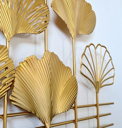 Relógio De Parede Folhas 3d Design Europeu Metal 100cm - 2